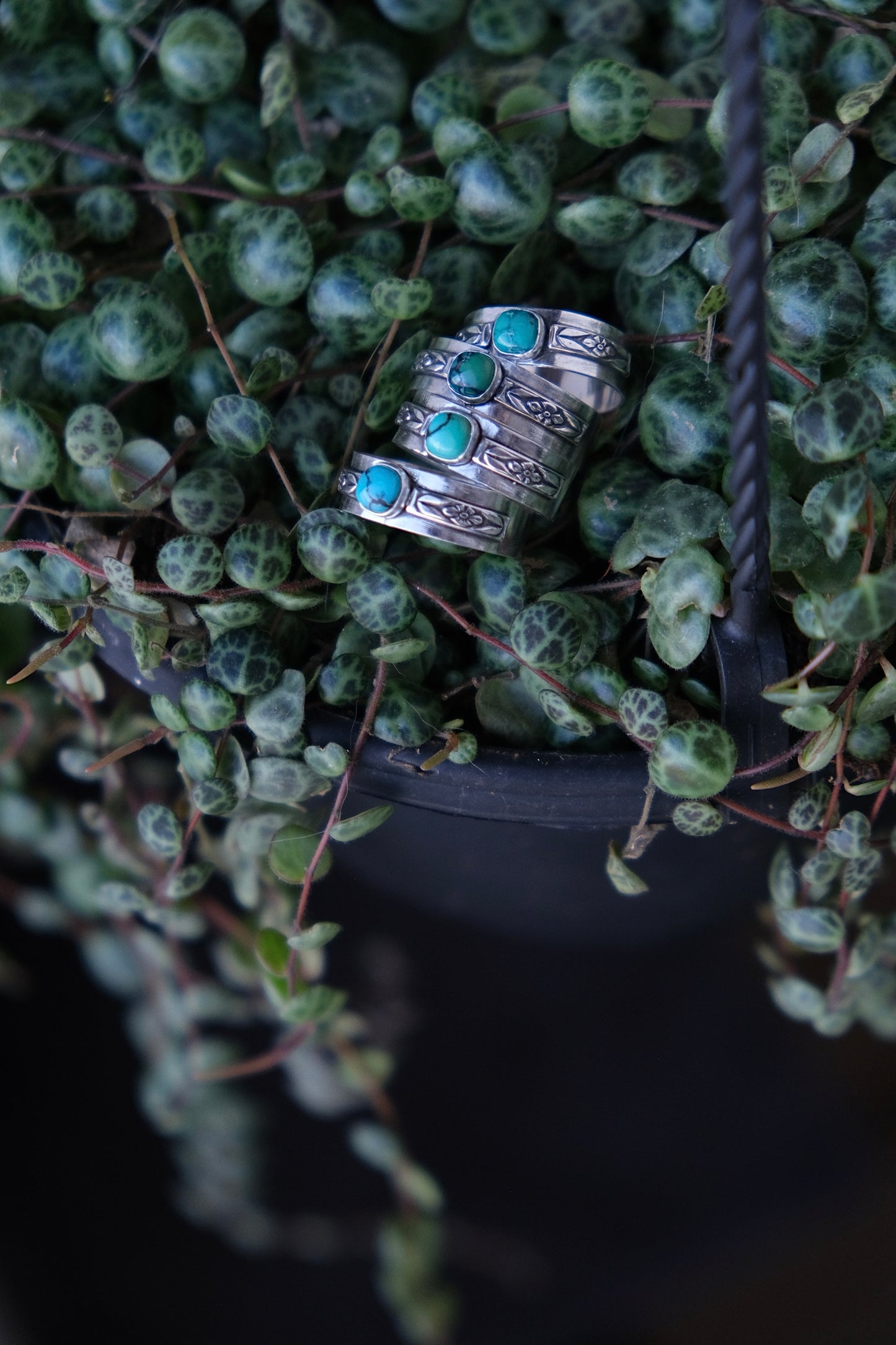 Turquoise Flora Ring- size 8.5