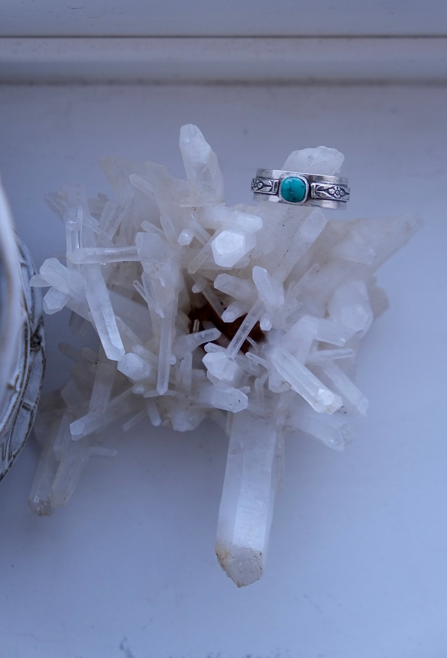 Turquoise Flora Ring- size 6.5