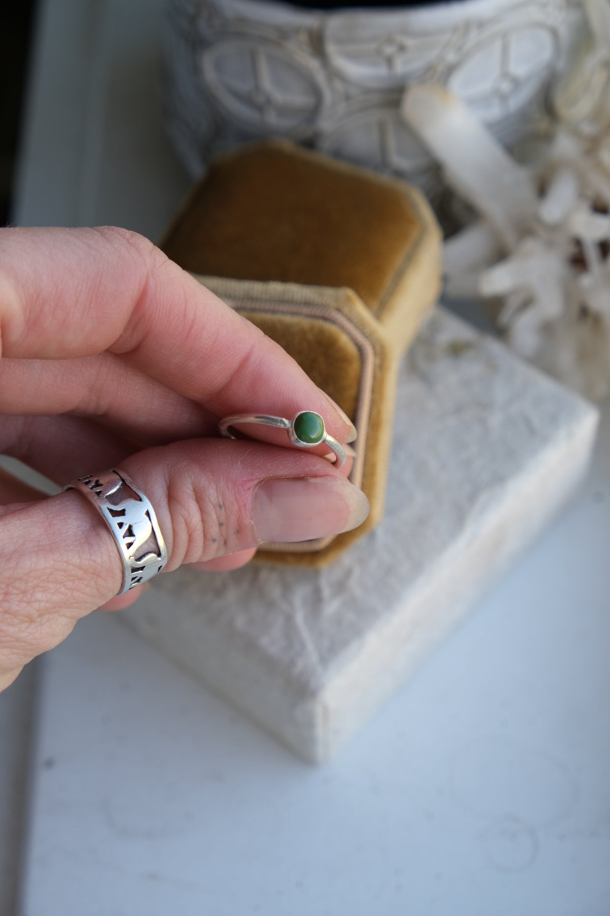 Turquoise Stacker Ring Size- 7.5