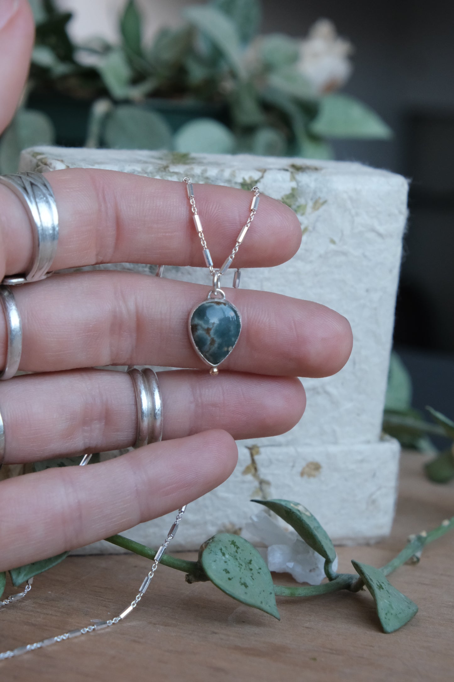 Ocean Jasper Charm Necklace