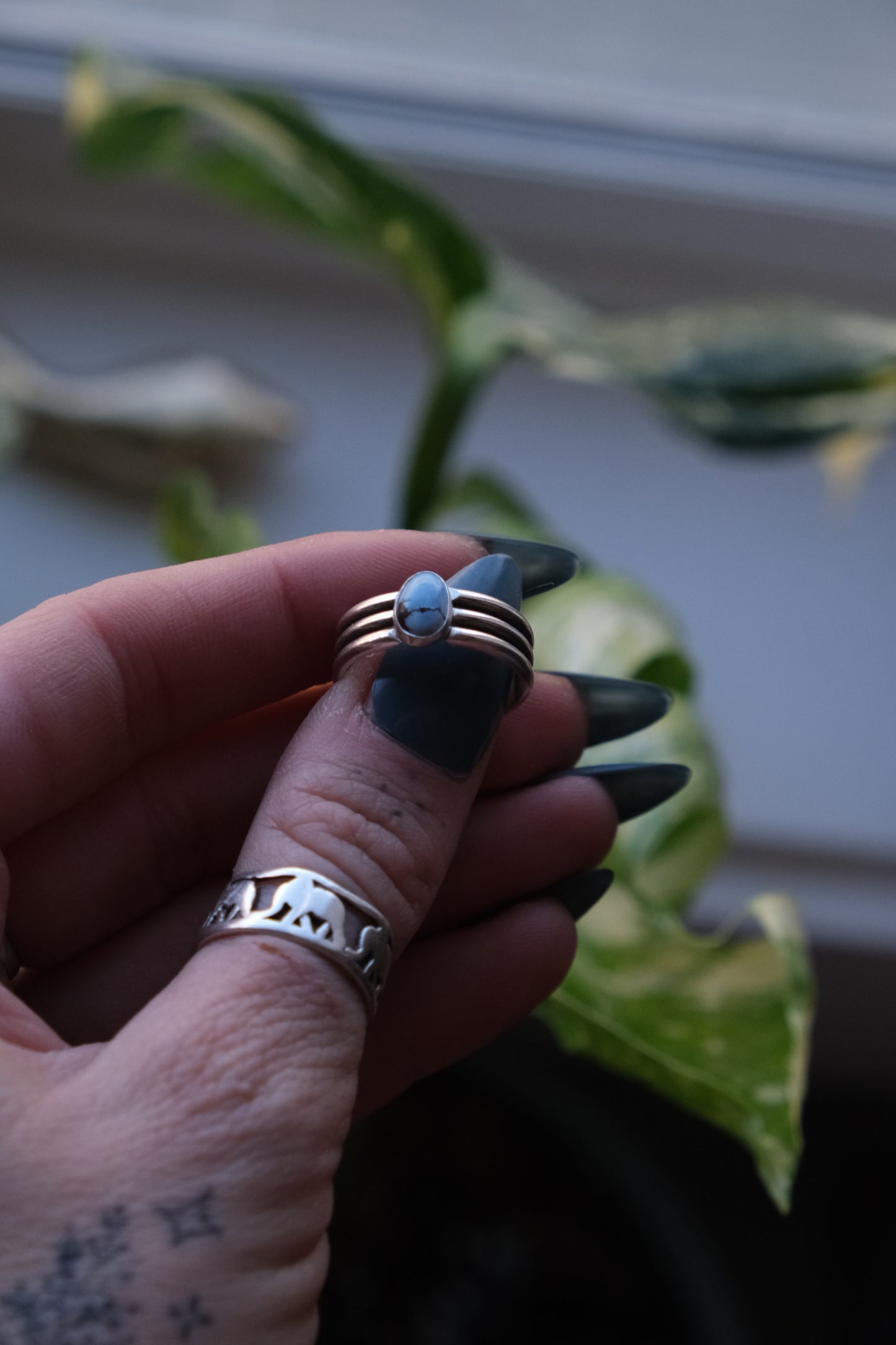 The Trio Ring, Turquoise-size 7.5