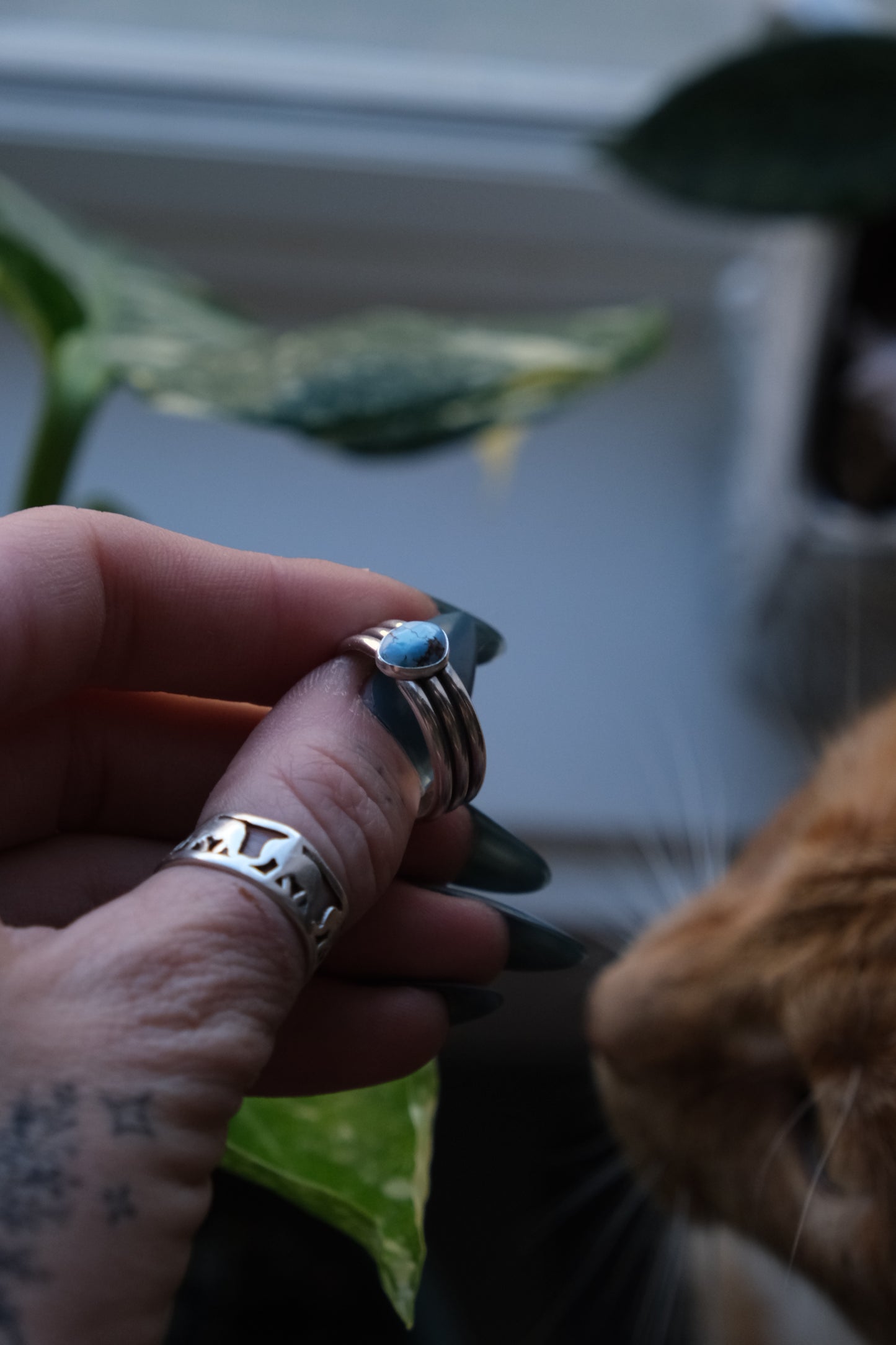 The Trio Ring, Turquoise -size 9