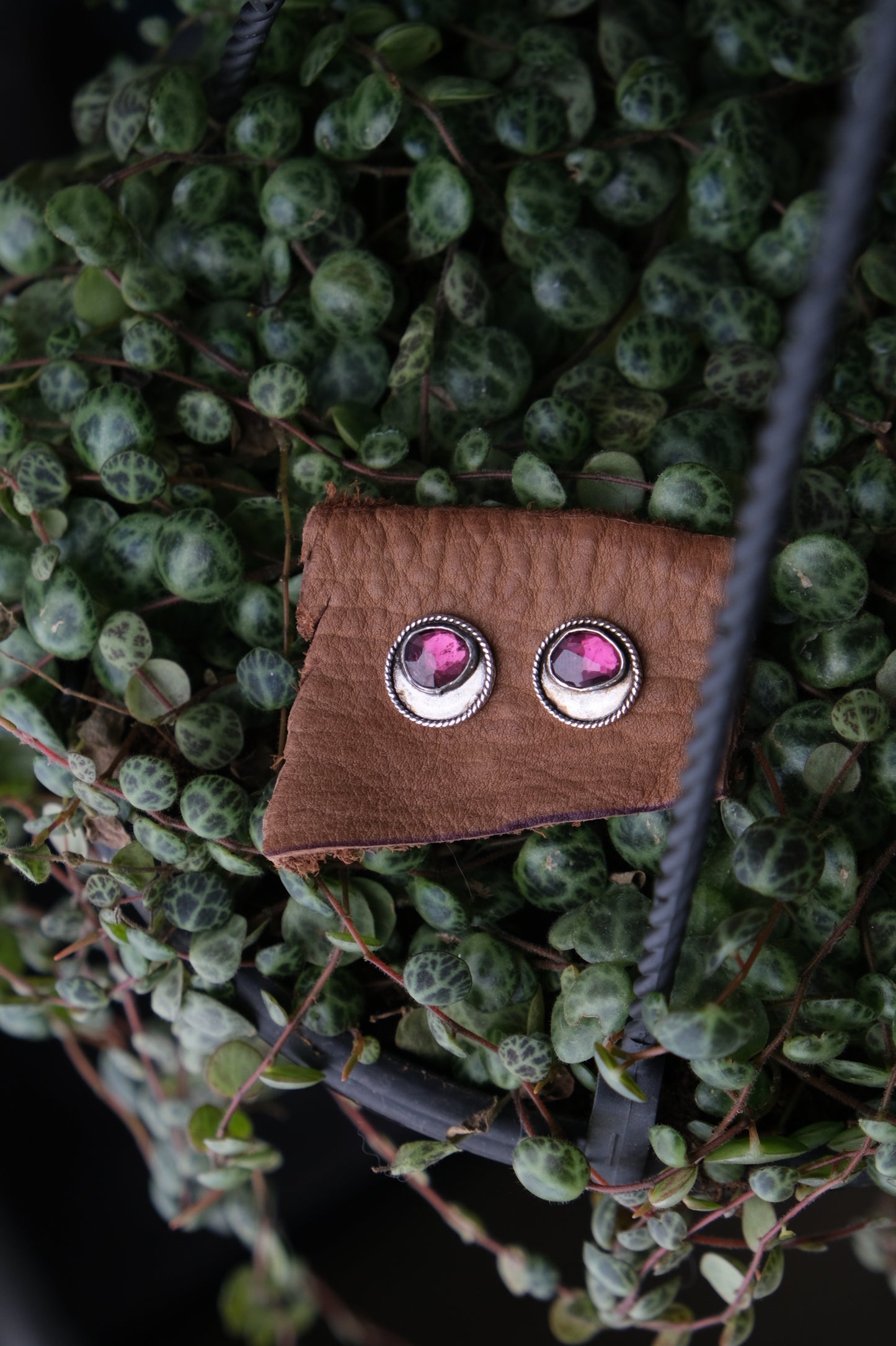 Rhodolite Garnet Stud Earrings