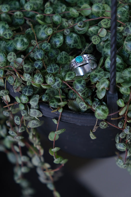 Turquoise Flora Ring- size 6.5