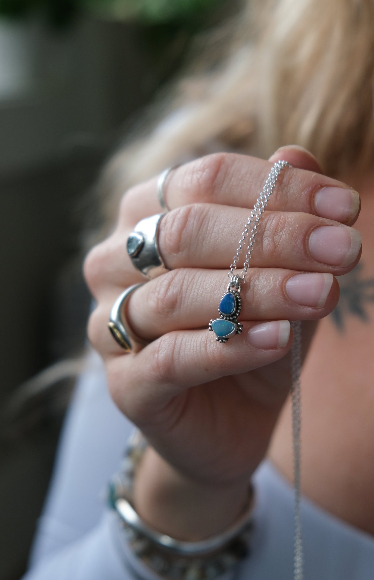 Opal Pendant Necklace