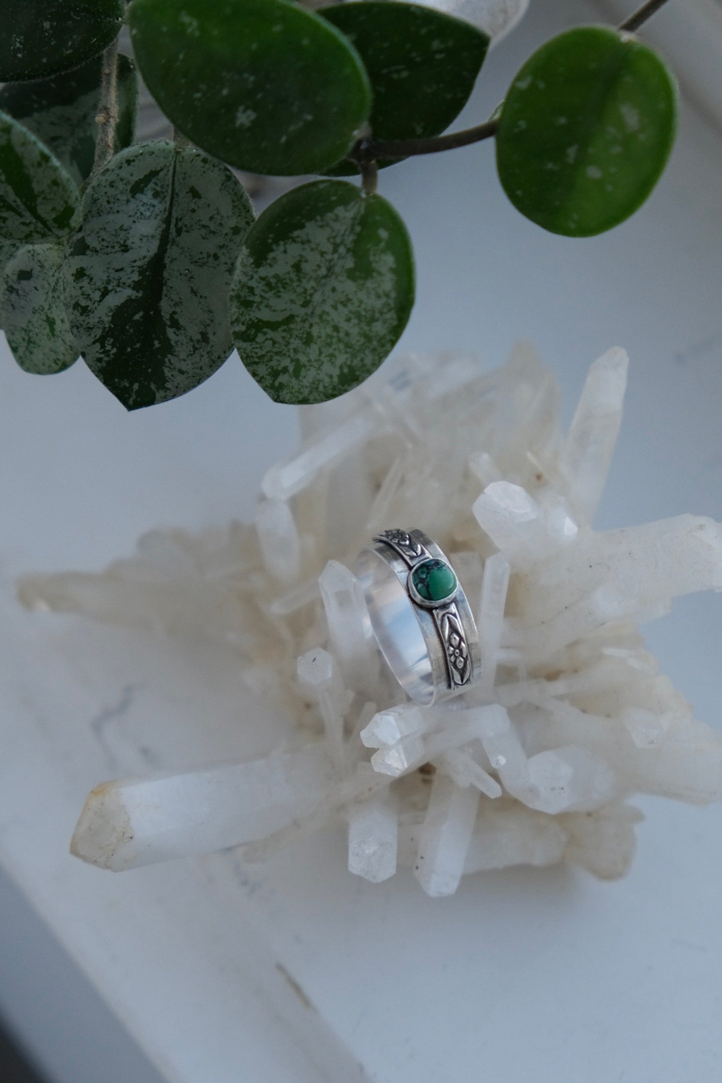 Turquoise Flora Ring- size 8.75