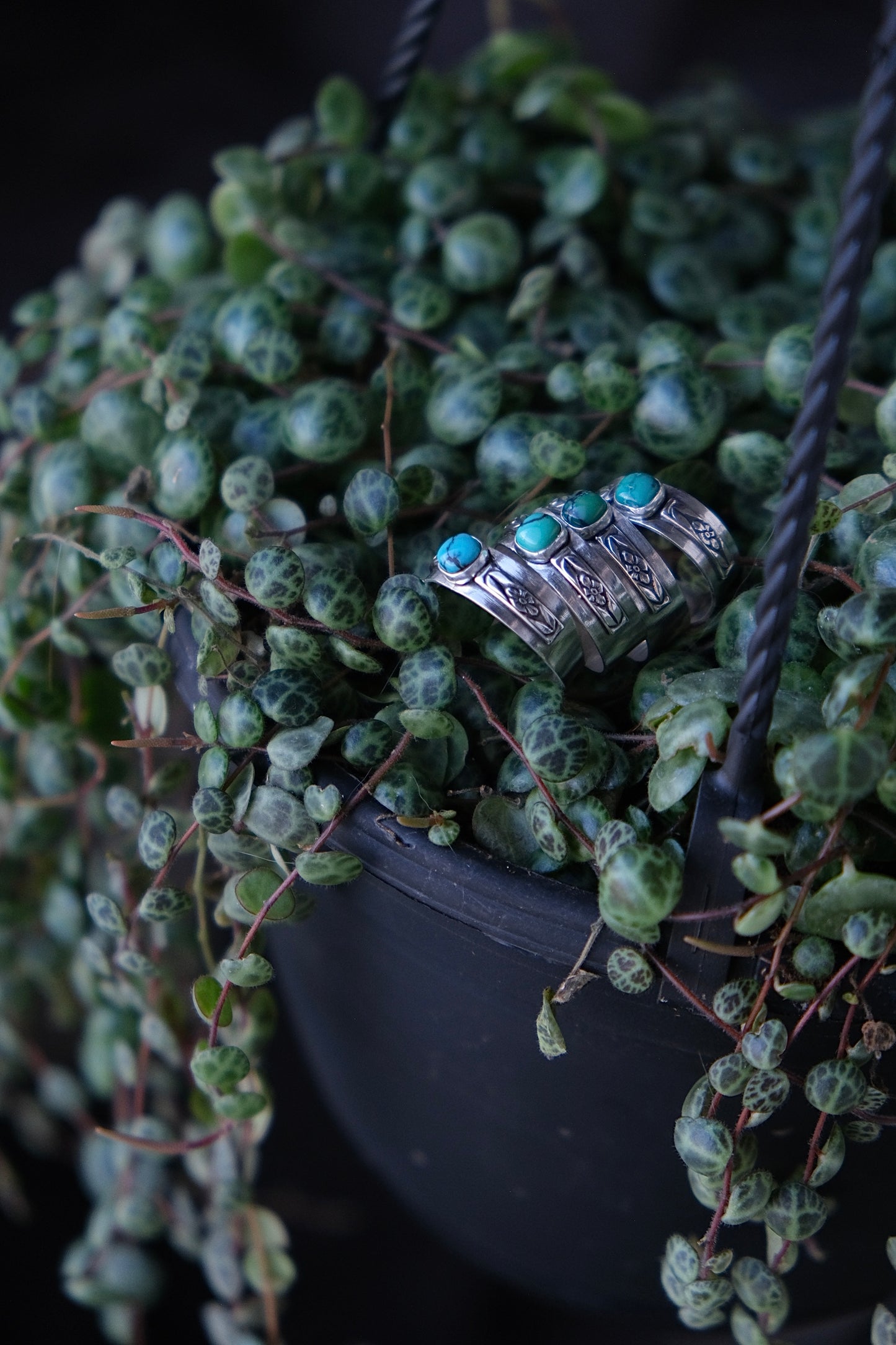 Turquoise Flora Ring- size 8.5