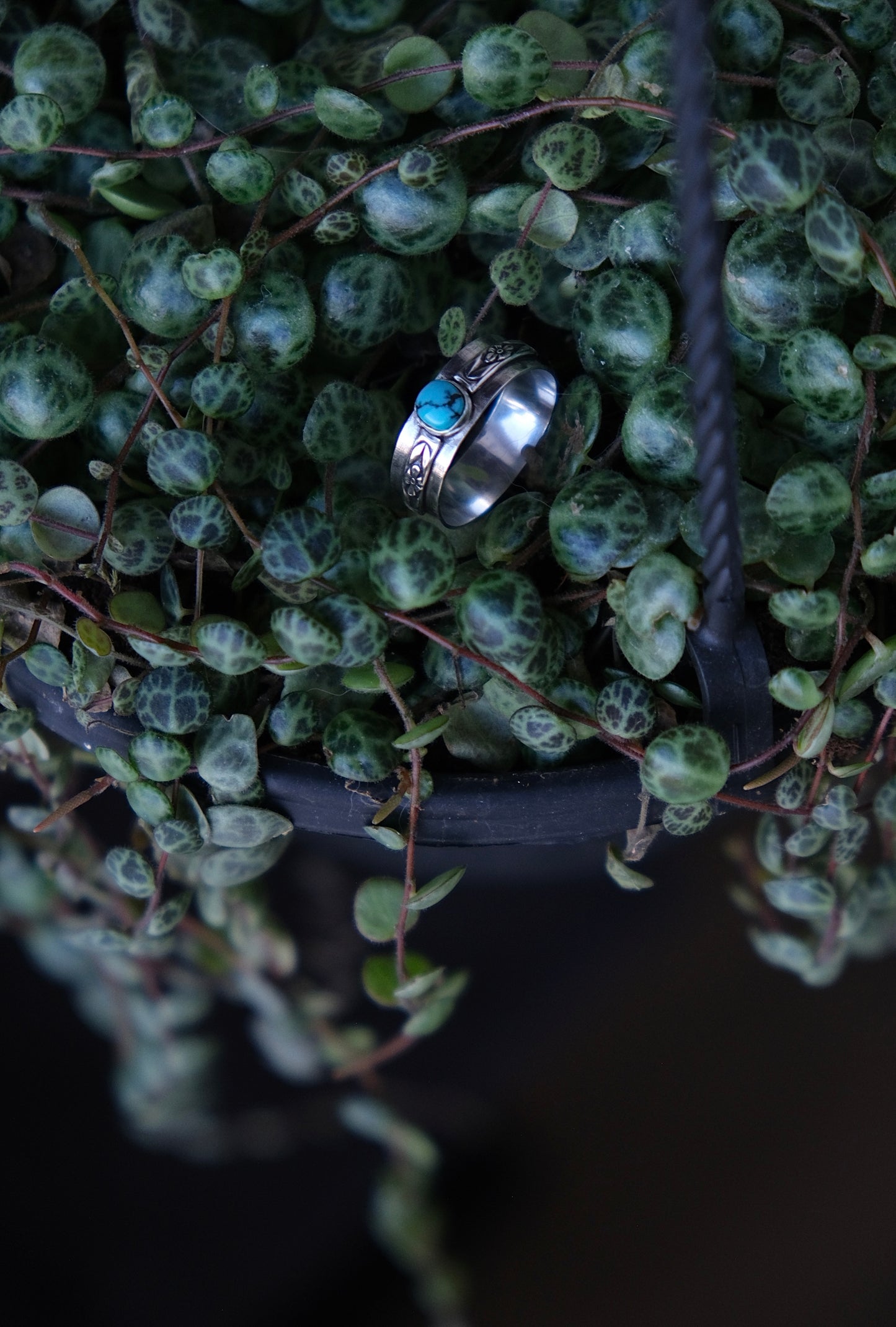 Turquoise Flora Ring- size 8.5