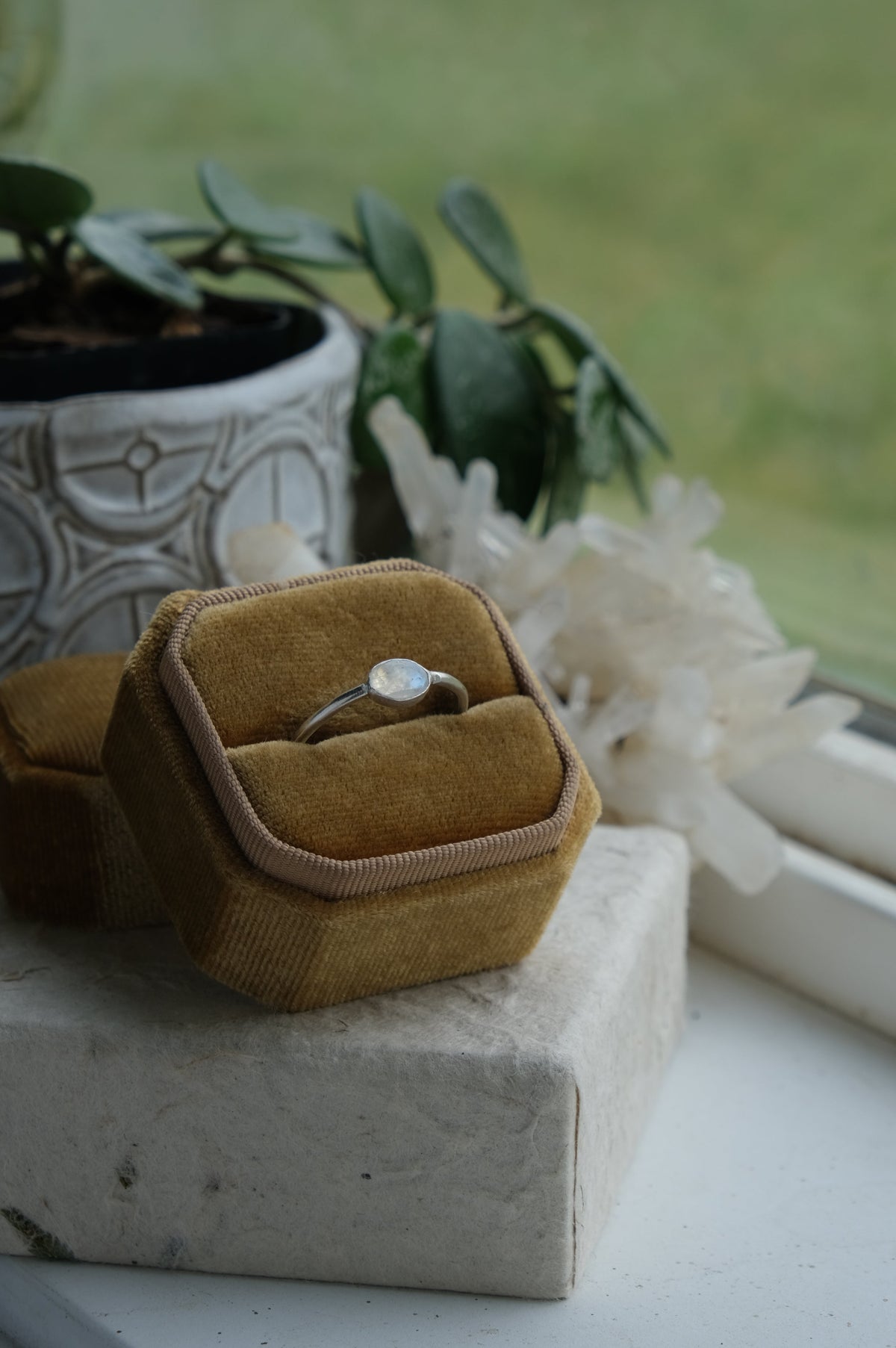 Moonstone Stacker Ring Size 9.75
