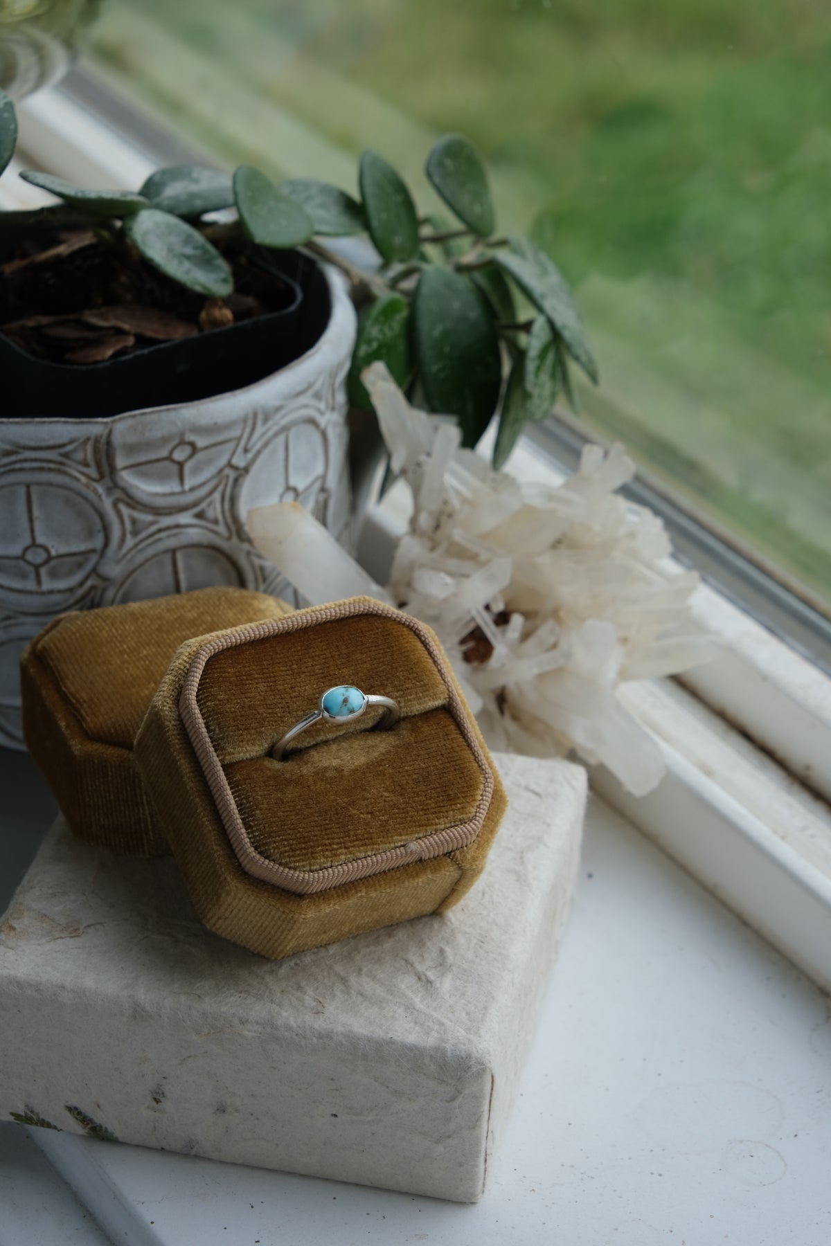 Golden Hills Turquoise Stacker Ring Size 7.75