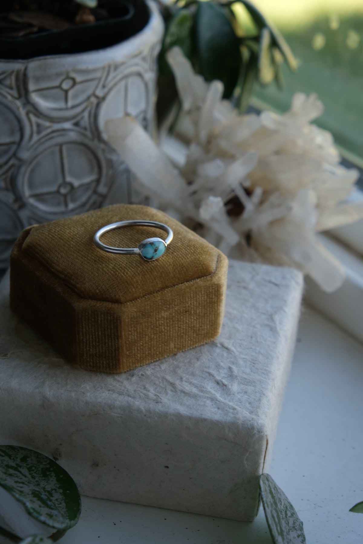 Golden Hills Turquoise Stacker Ring Size 7.75
