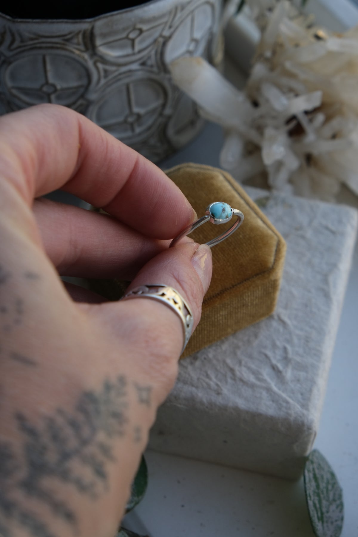 Golden Hills Turquoise Stacker Ring Size 7.75