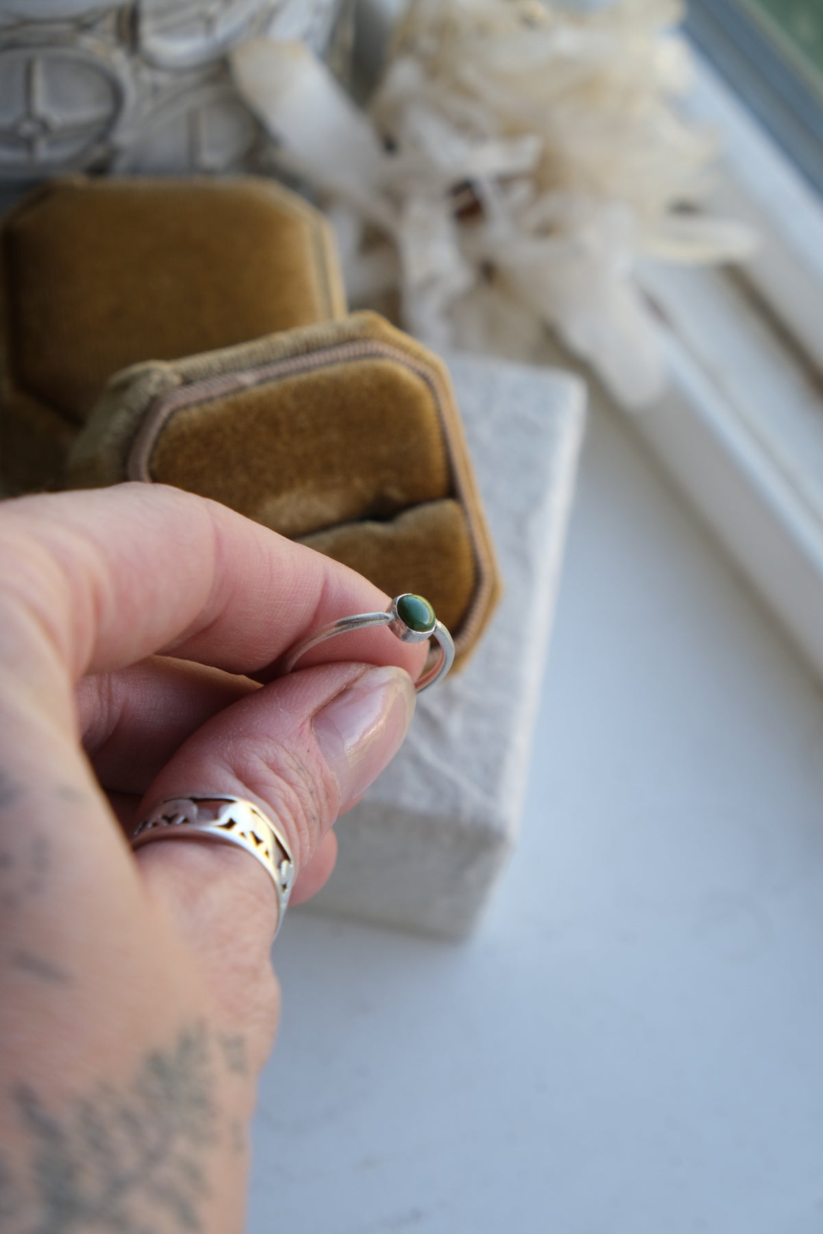 Turquoise Stacker Ring Size- 7.5