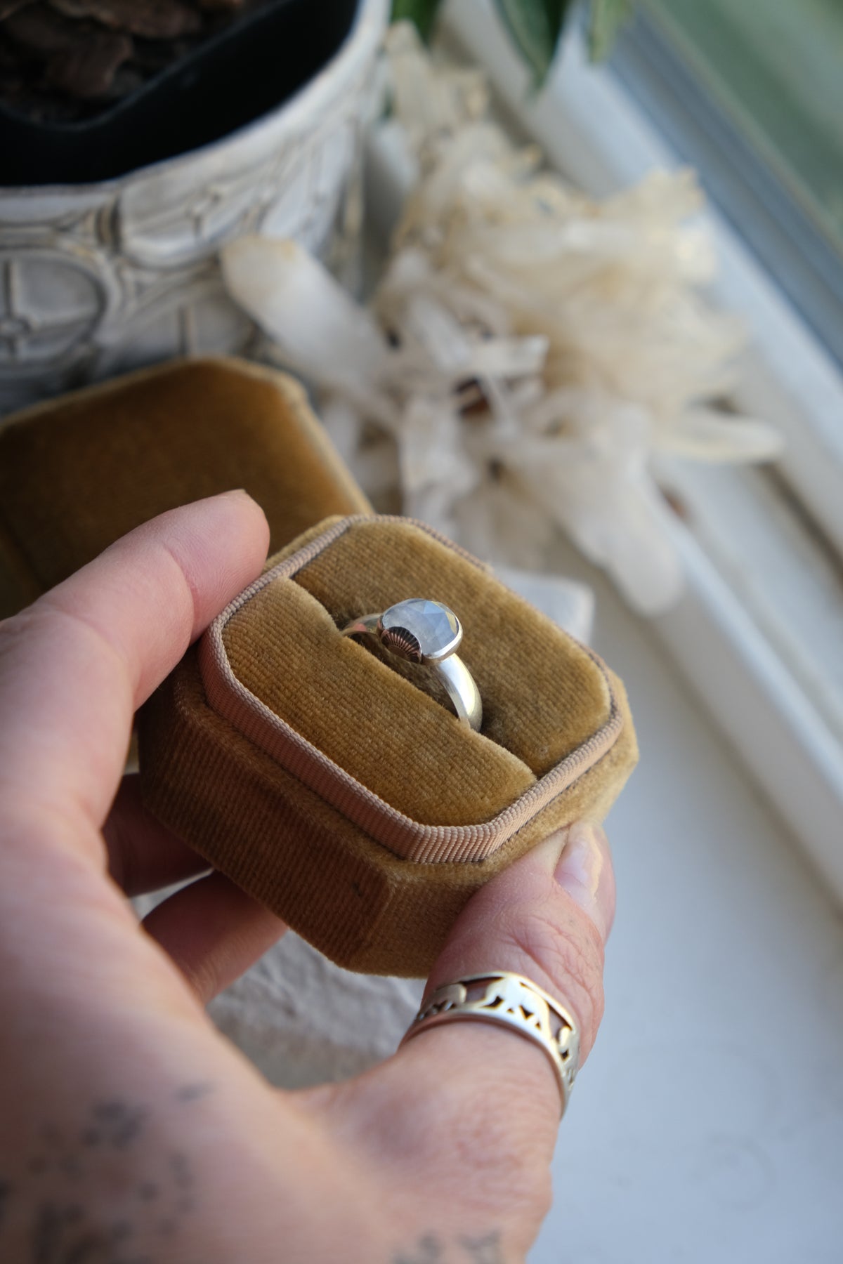 Moonstone Ring Size-8.5