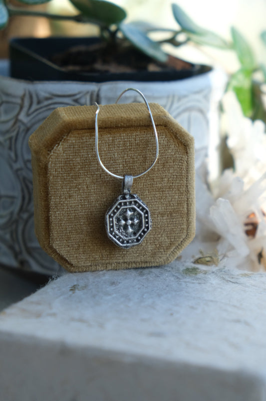 Double-sided Sun & Cross Pendant Necklace