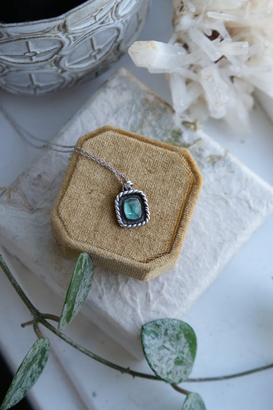 Tourmaline Shadow-Box Pendant Necklace