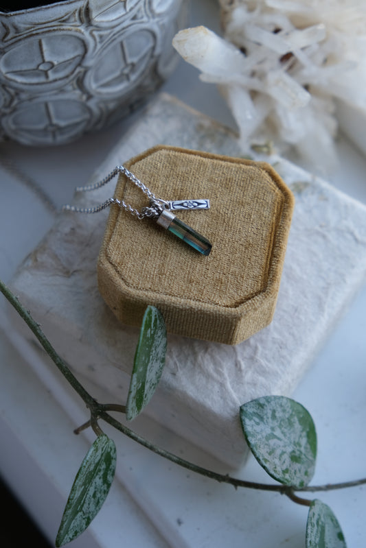 Tourmaline Crystal Charm Necklace
