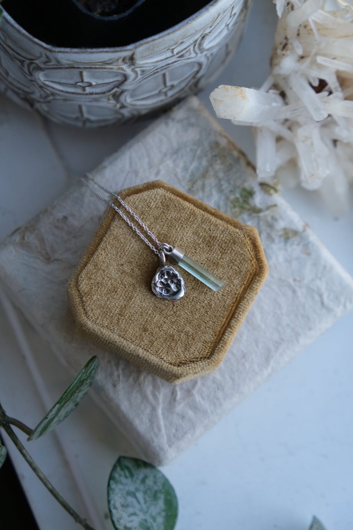 Tourmaline Crystal Charm Necklace