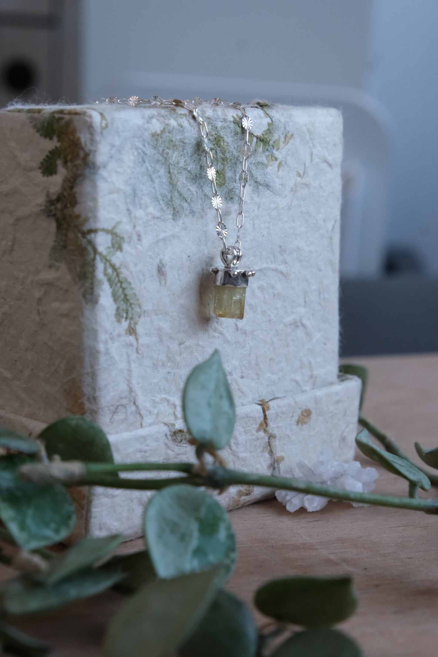 Golden Apatite Charm Necklace