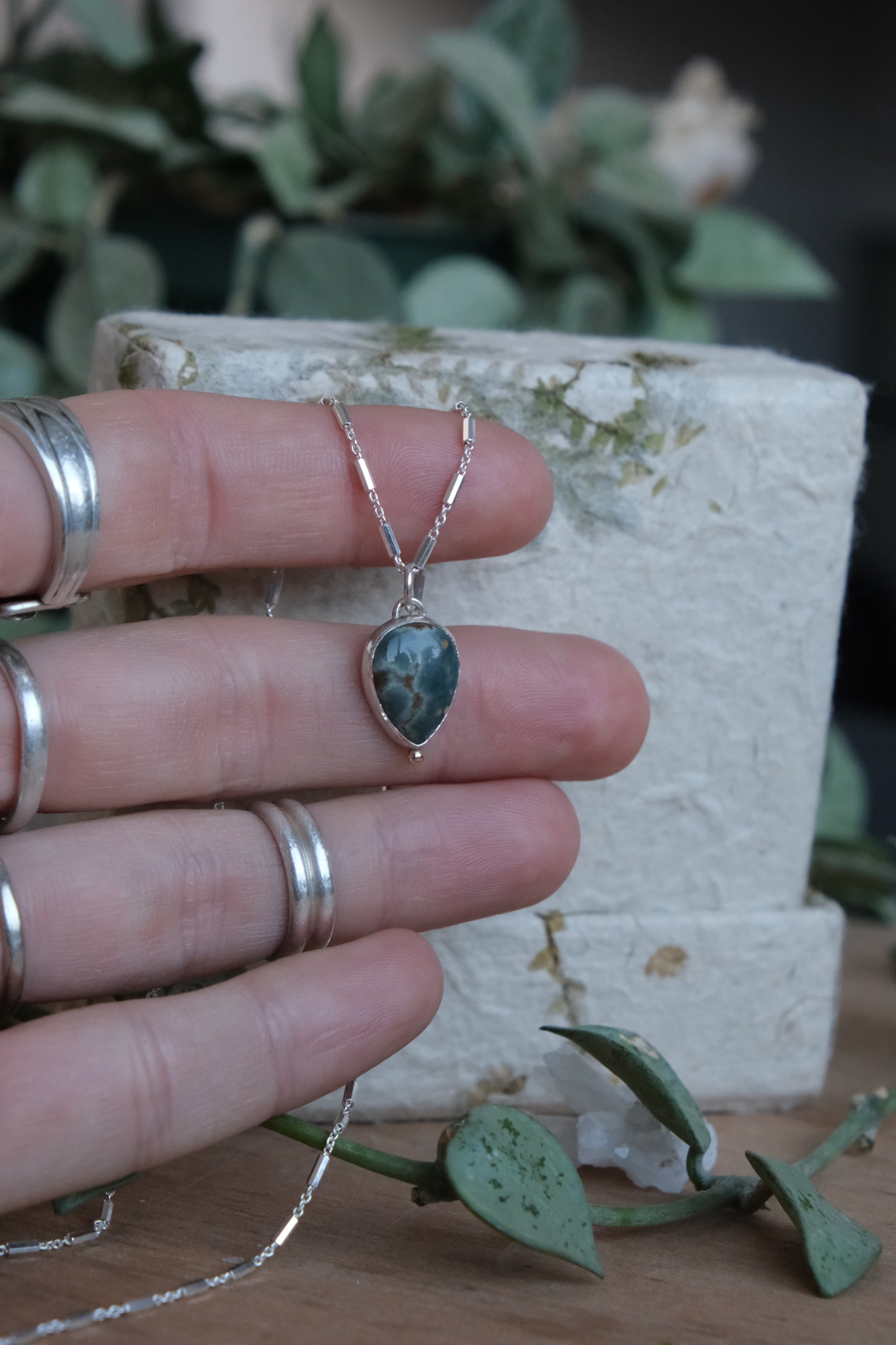 Ocean Jasper Charm Necklace