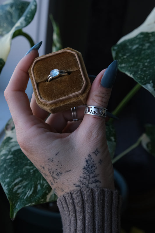 The Duo Ring, Aqua Kyanite -size 7