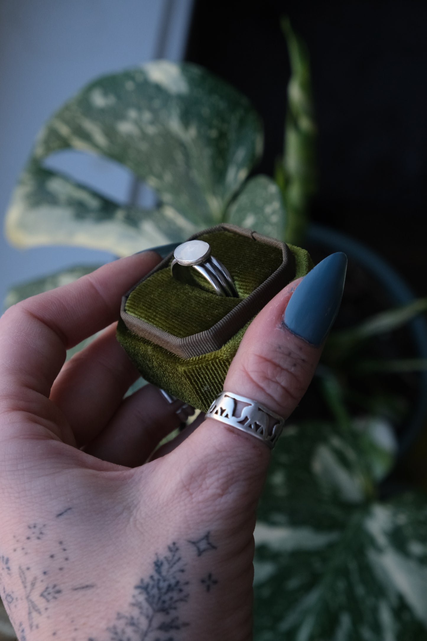 The Trio Ring, Moonstone - size 10