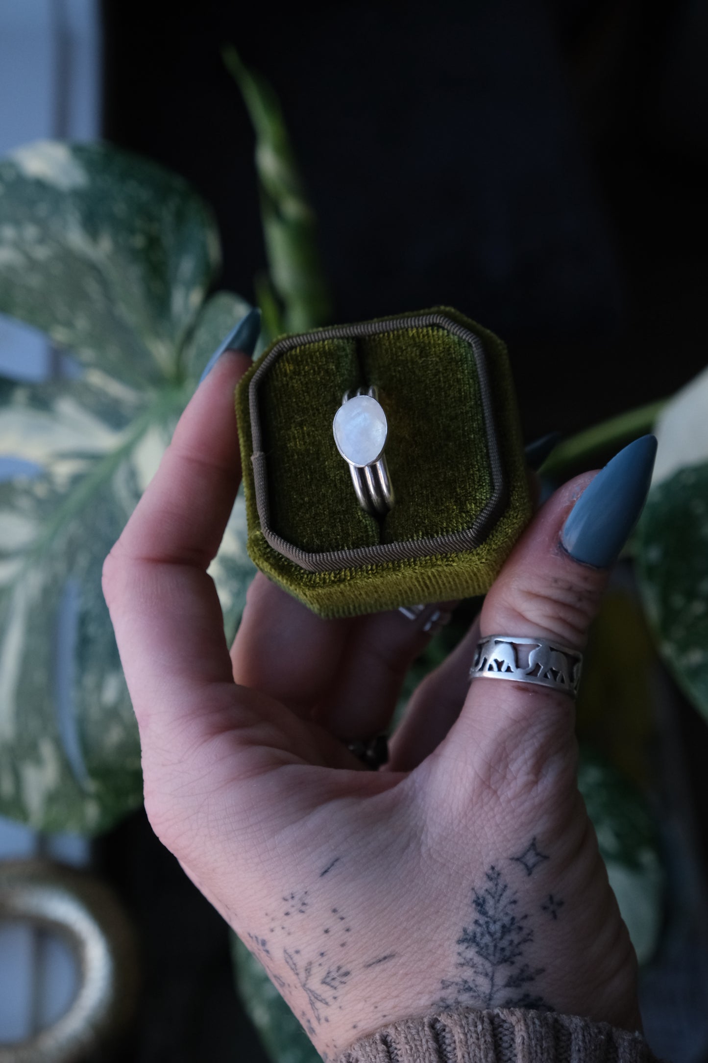 The Trio Ring, Moonstone - size 10