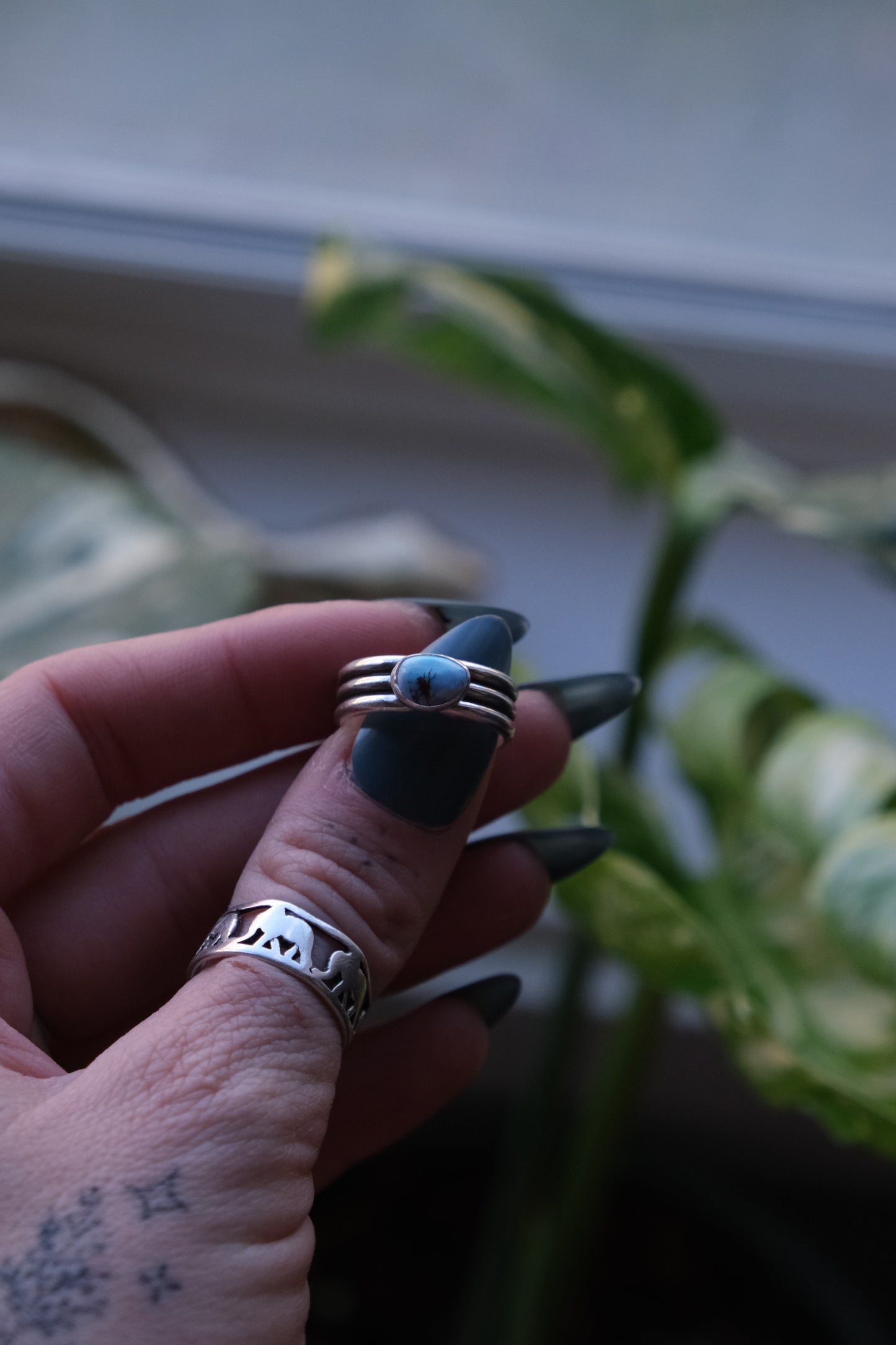 The Trio Ring, Turquoise-size 6.5