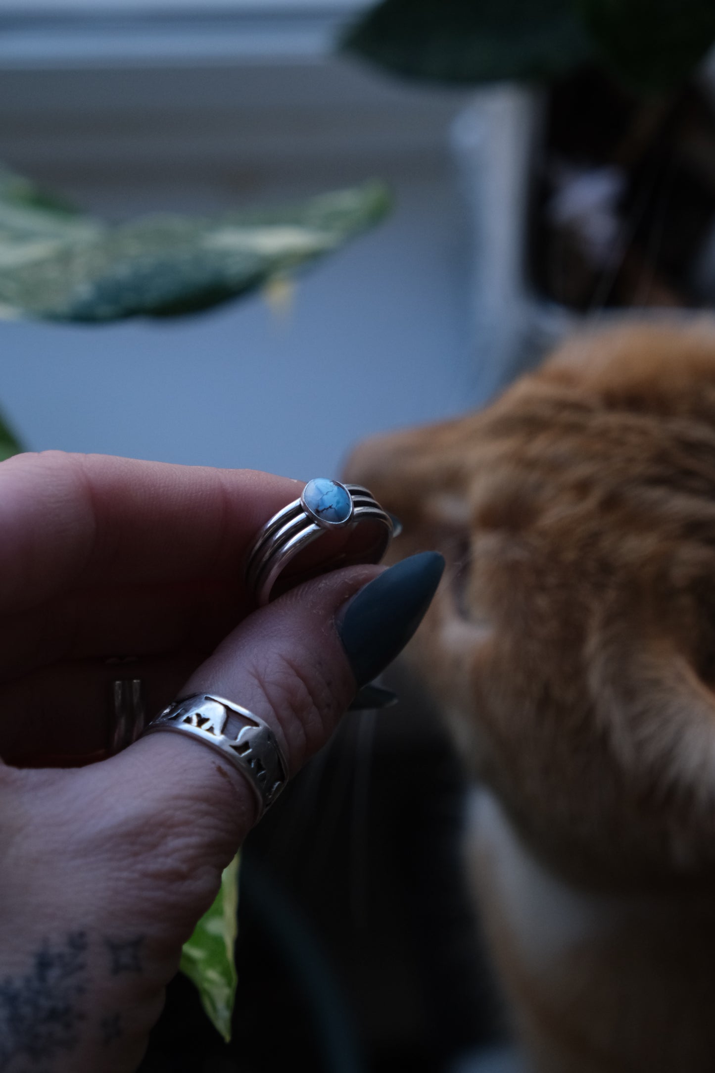 The Trio Ring, Turquoise -size 9