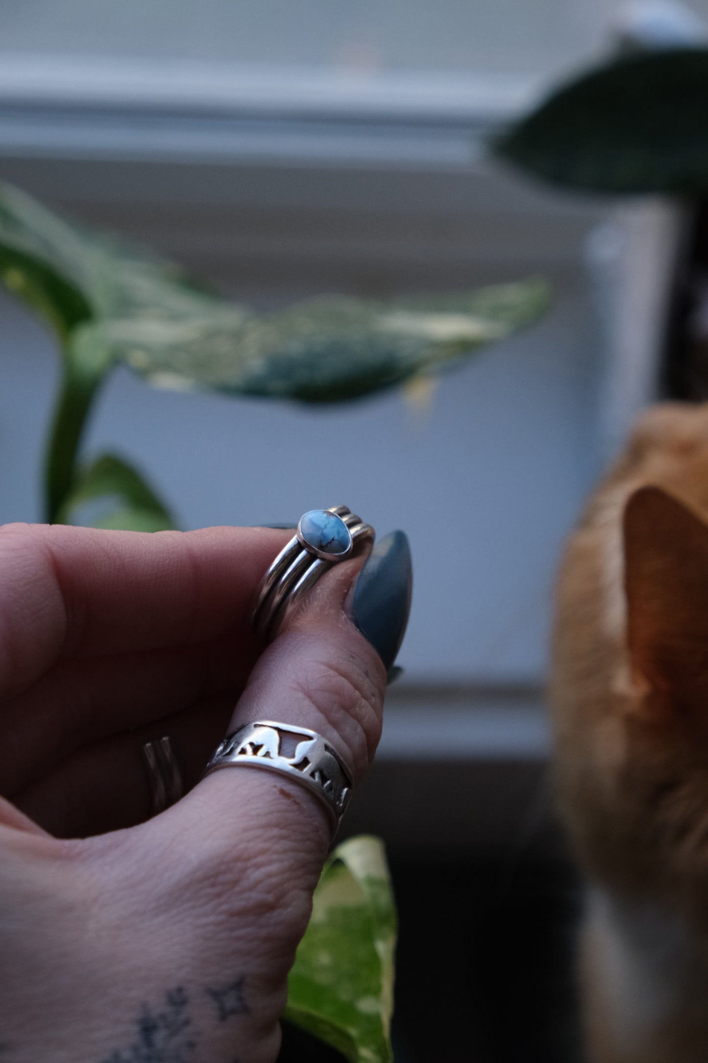 The Trio Ring, Turquoise -size 9
