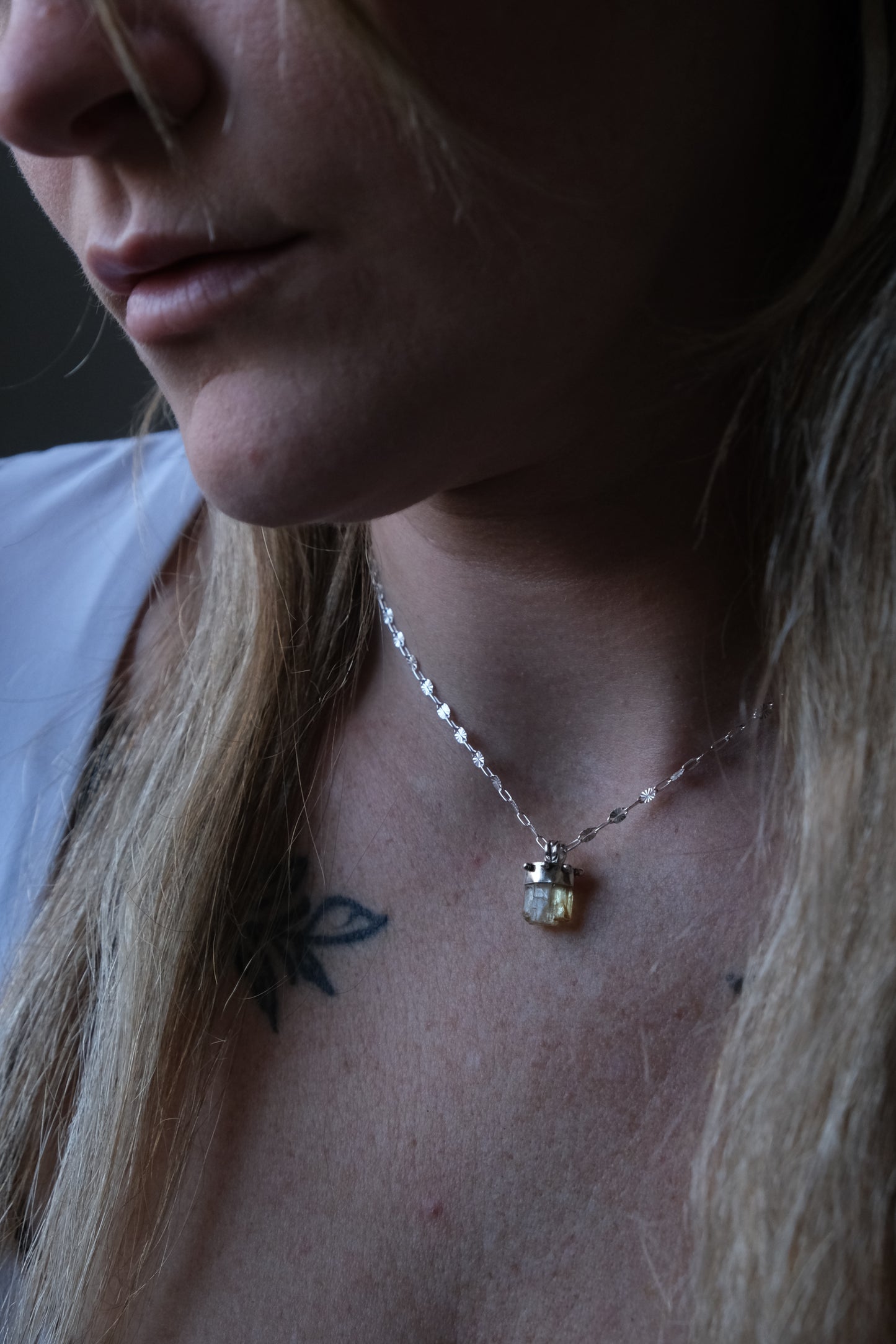 Golden Apatite Charm Necklace