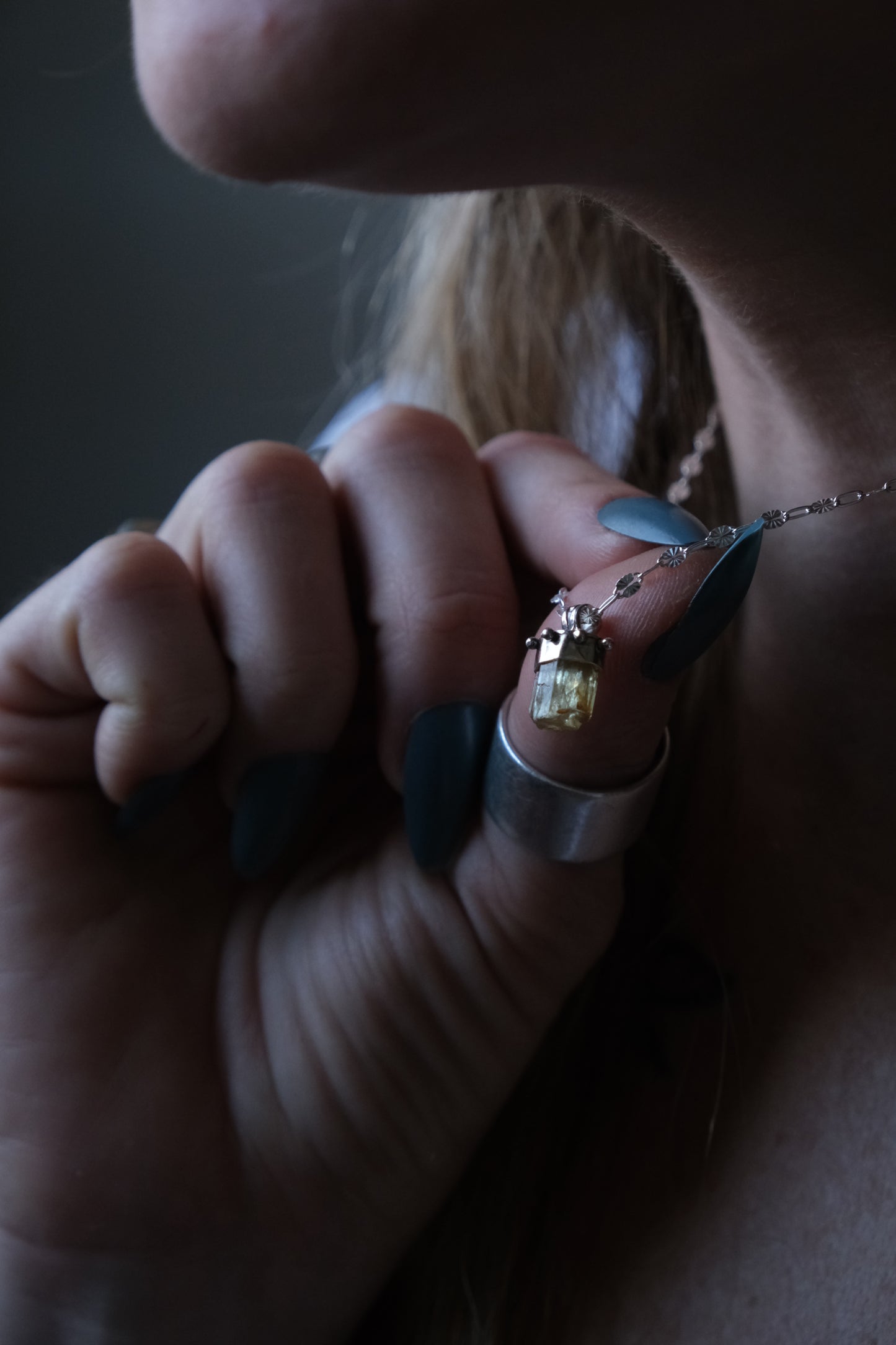Golden Apatite Charm Necklace
