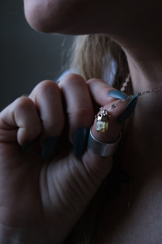 Golden Apatite Charm Necklace
