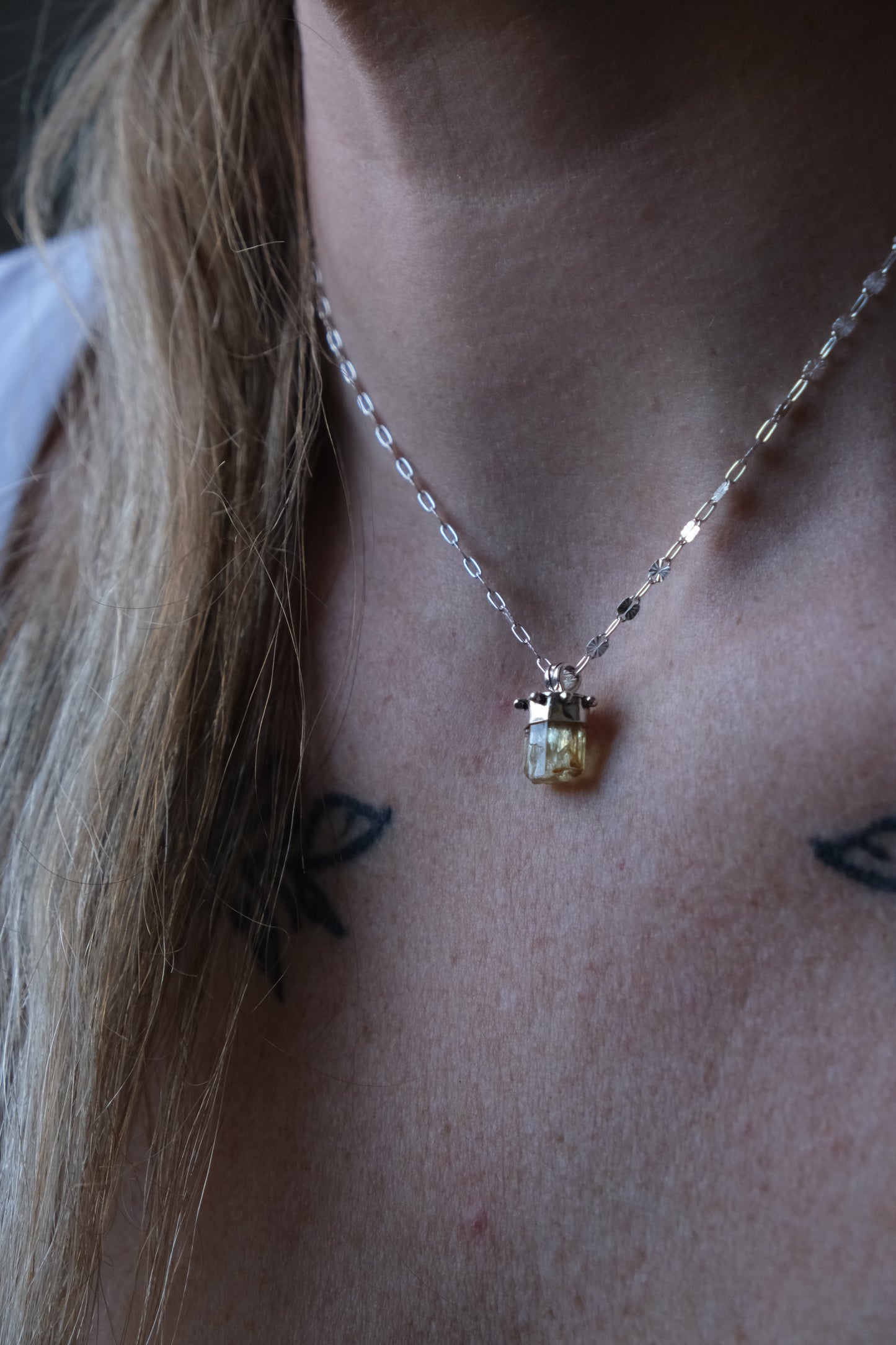 Golden Apatite Charm Necklace