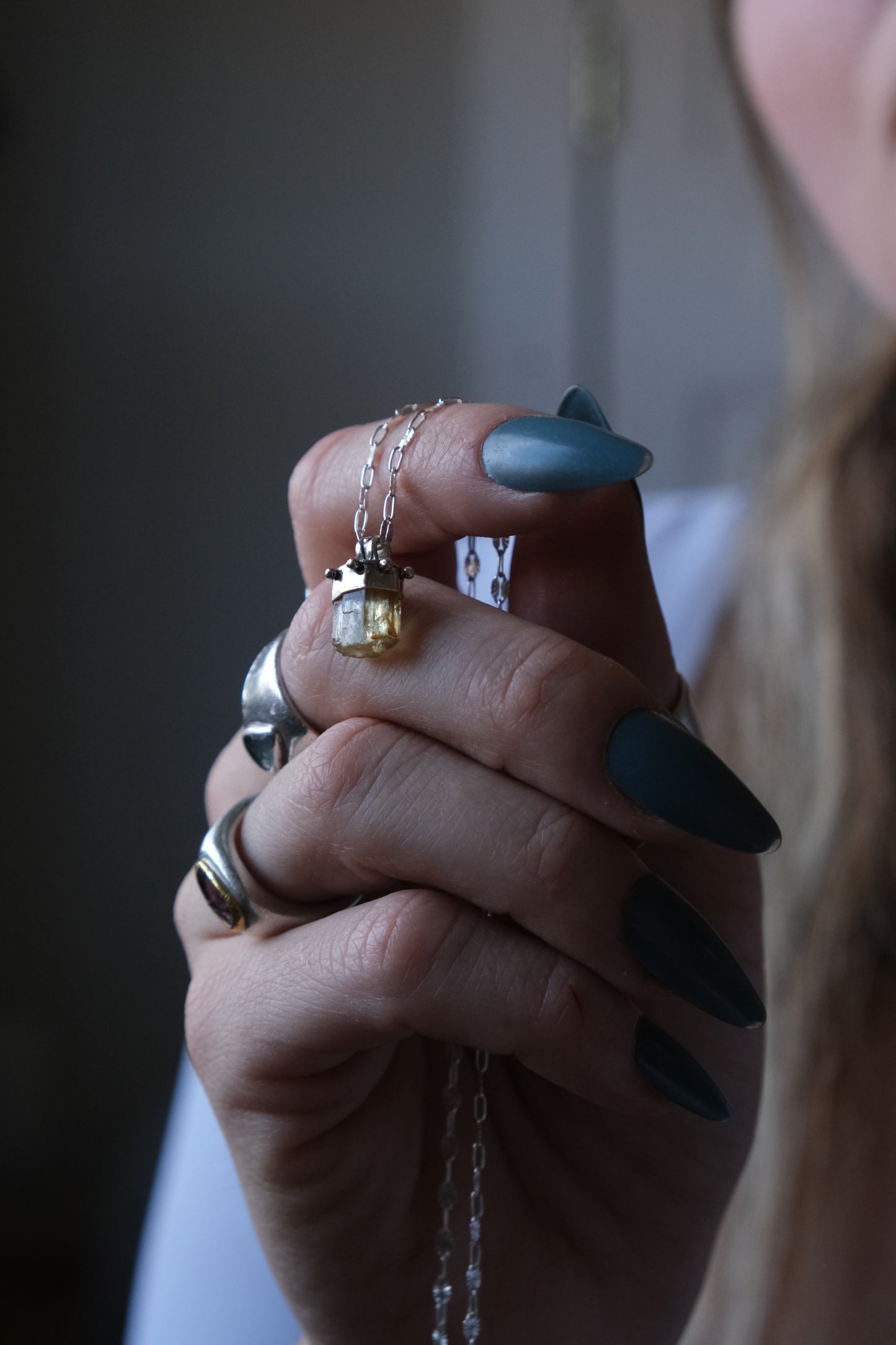 Golden Apatite Charm Necklace