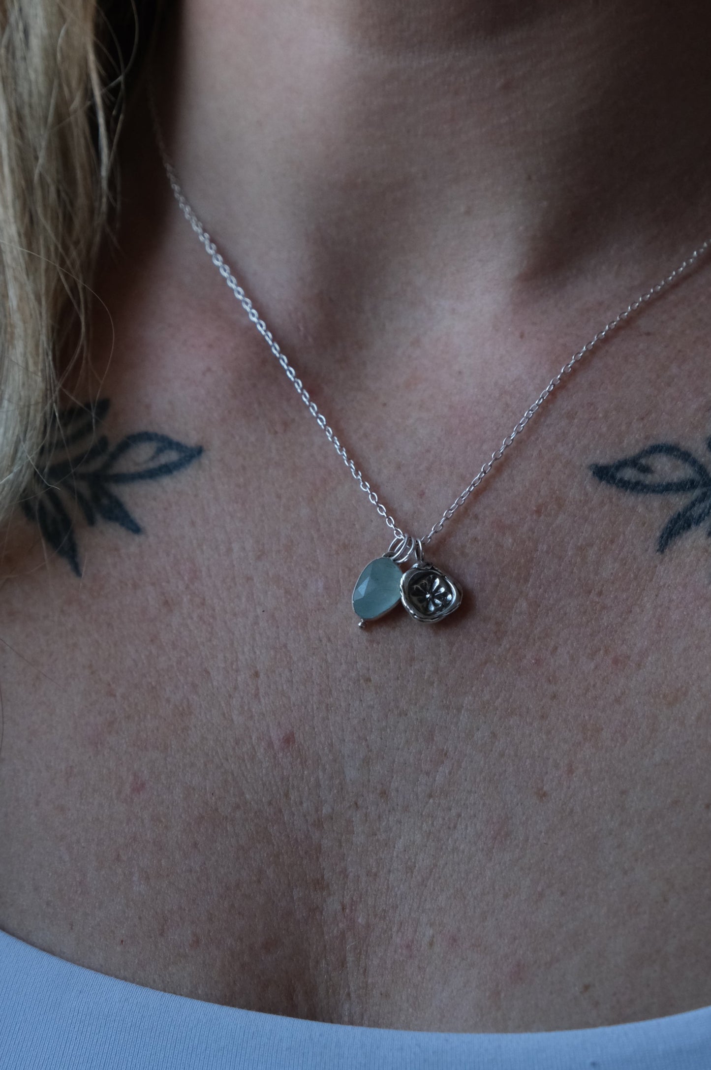 Aquamarine Charm Necklace