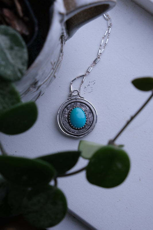 Coin of Destiny Pendant- Turquoise & Moonstone