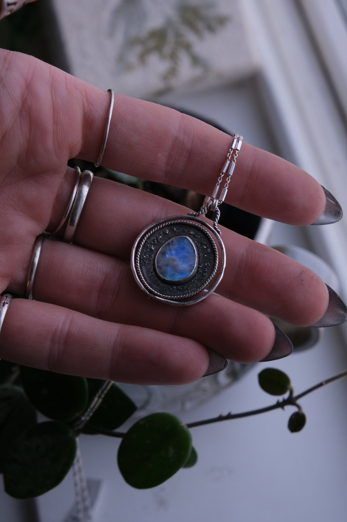 Coin of Destiny Pendant- Turquoise & Moonstone