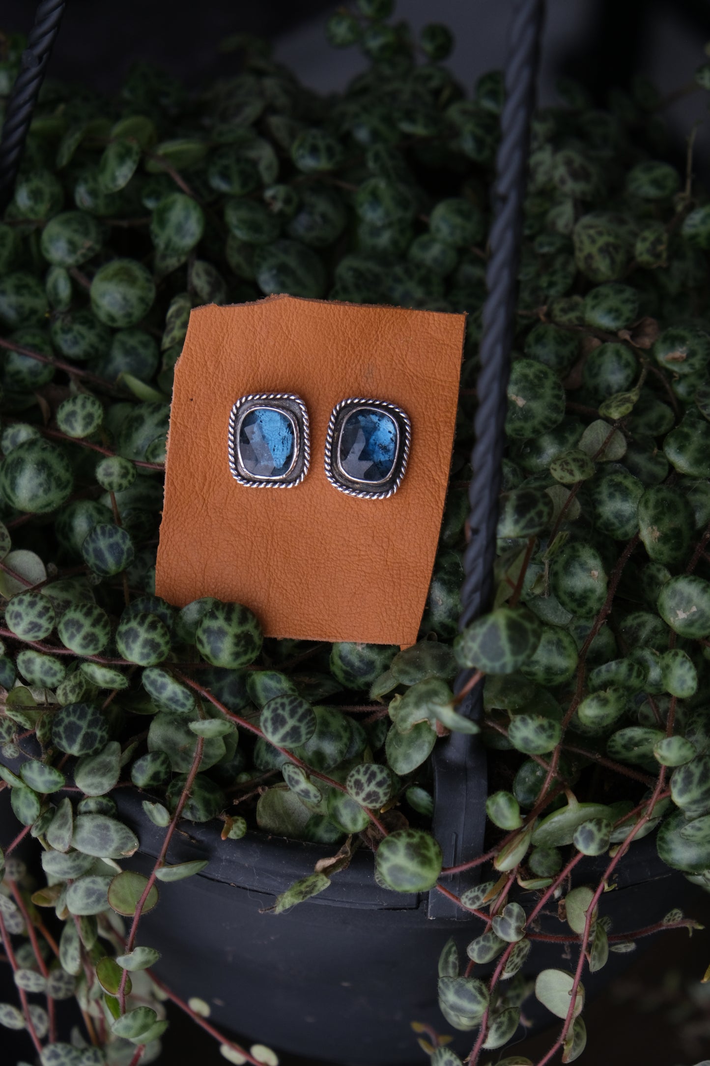 Teal Kyanite Stud Earrings