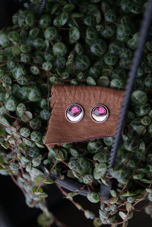 Rhodolite Garnet Stud Earrings