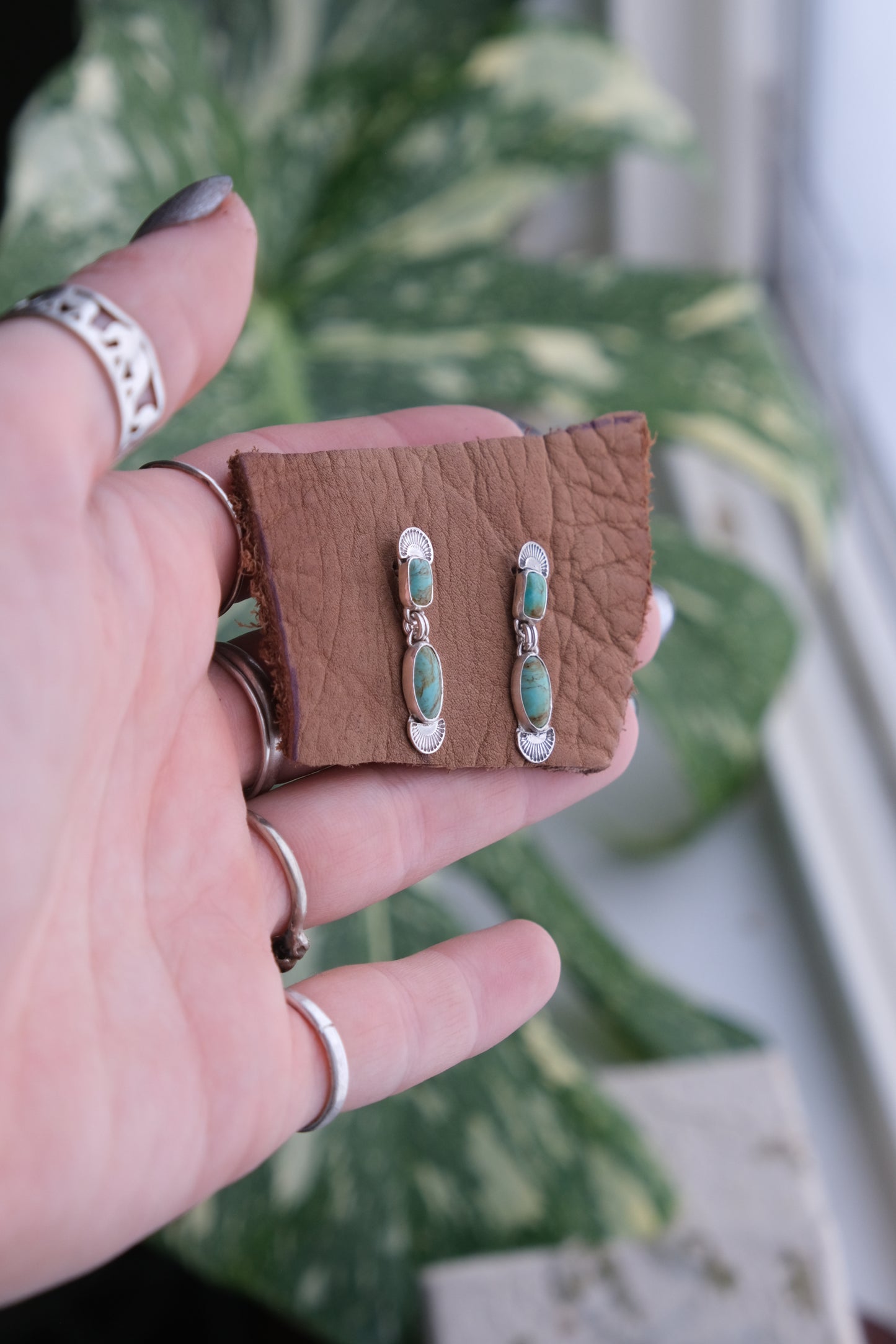 Double Turquoise Stud Earrings