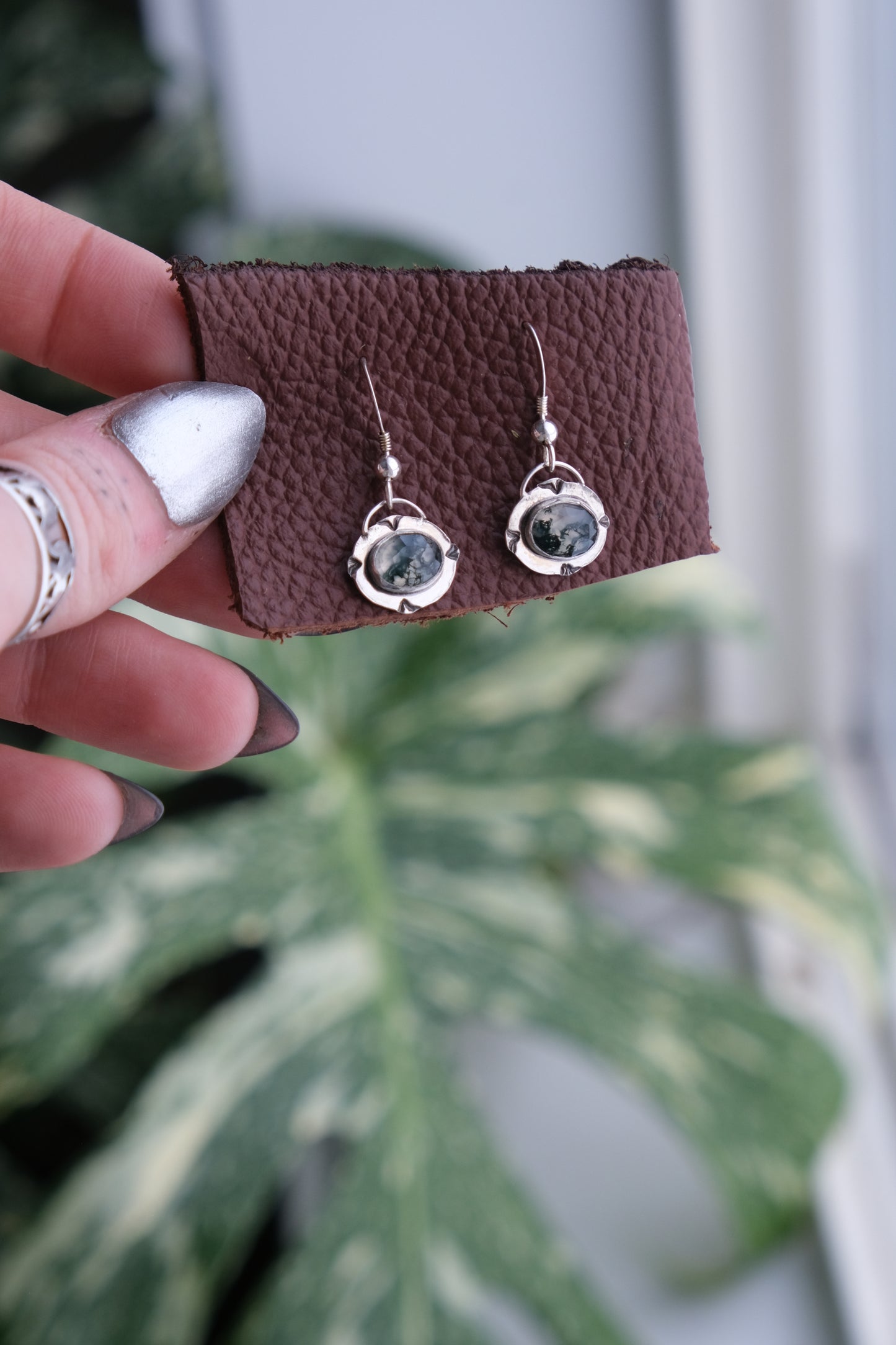 Moss Agate Drop Earrings