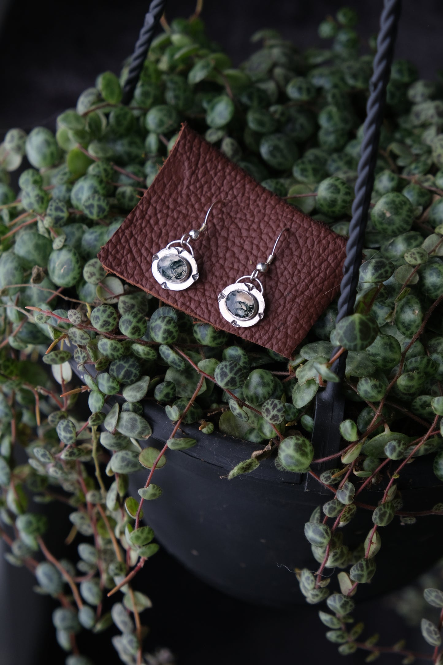 Moss Agate Drop Earrings