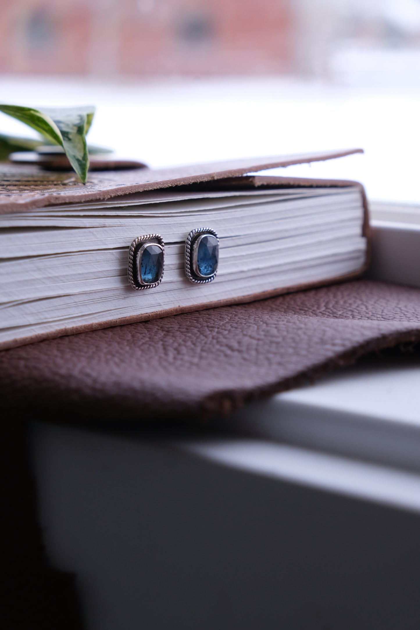 Teal Kyanite Stud Earrings
