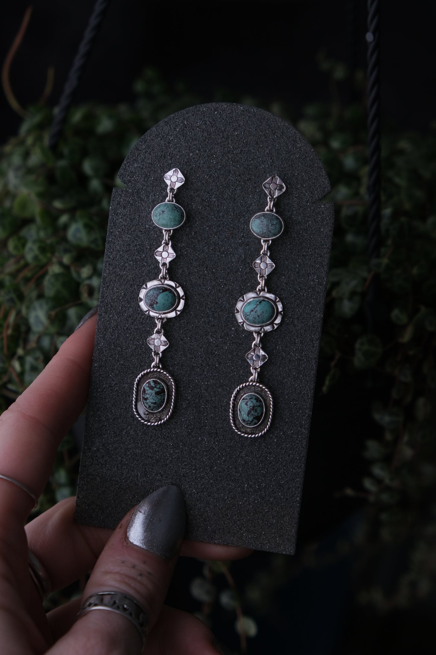 Turquoise Zia Drop Stud Earrings