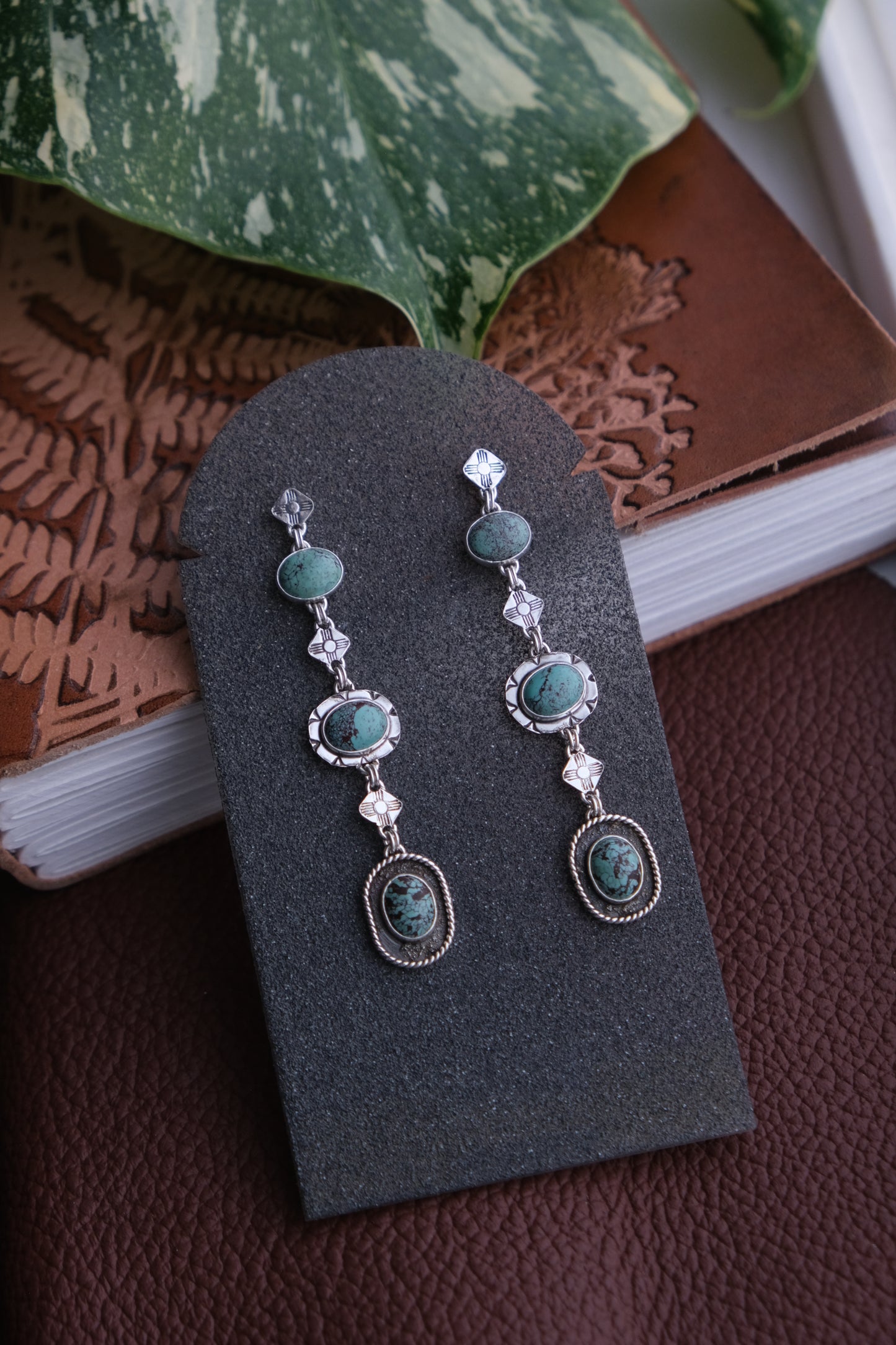 Turquoise Zia Drop Stud Earrings