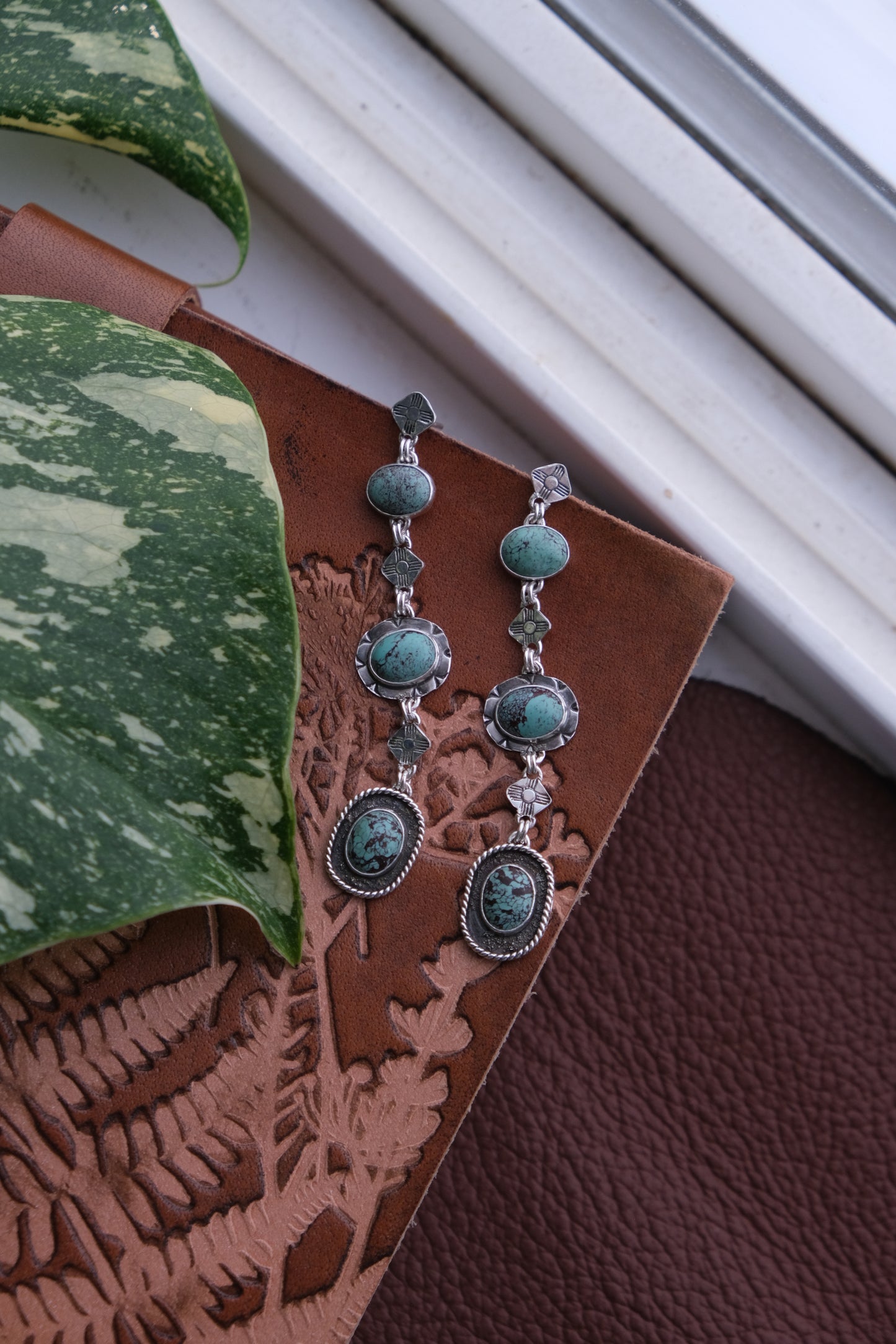 Turquoise Zia Drop Stud Earrings