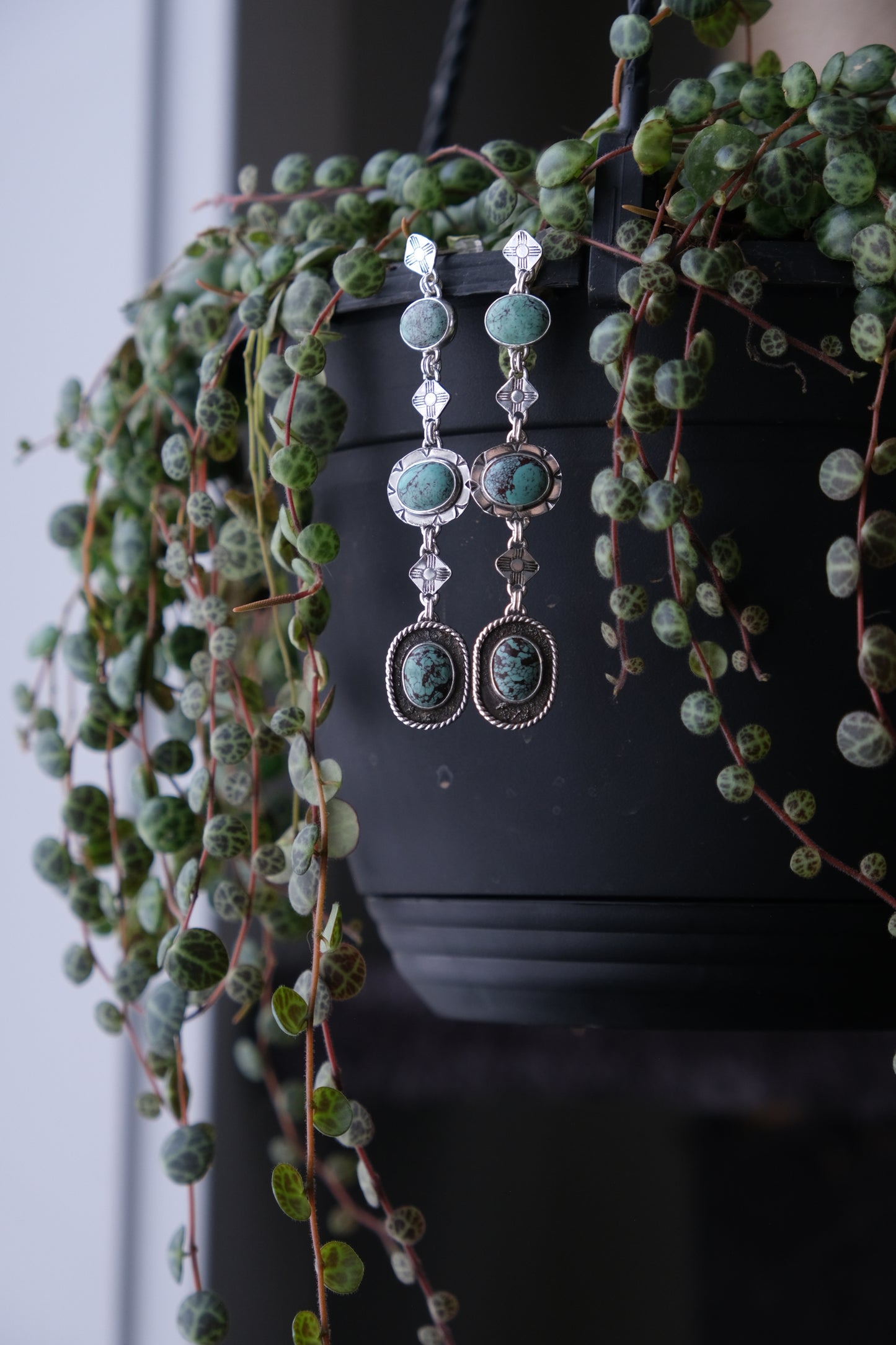 Turquoise Zia Drop Stud Earrings